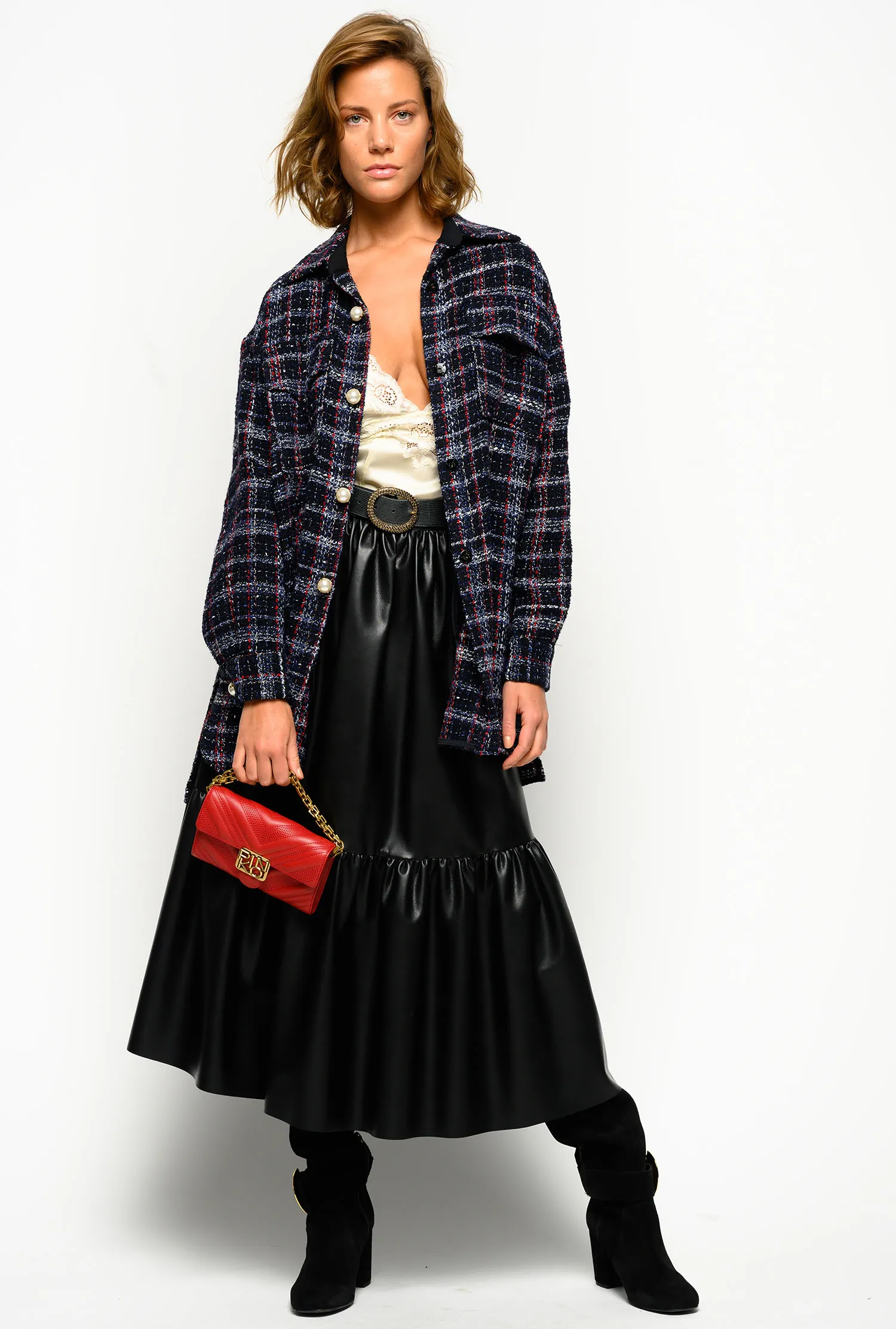 PINKO MAXI GONNA EFFETTO NAPPA