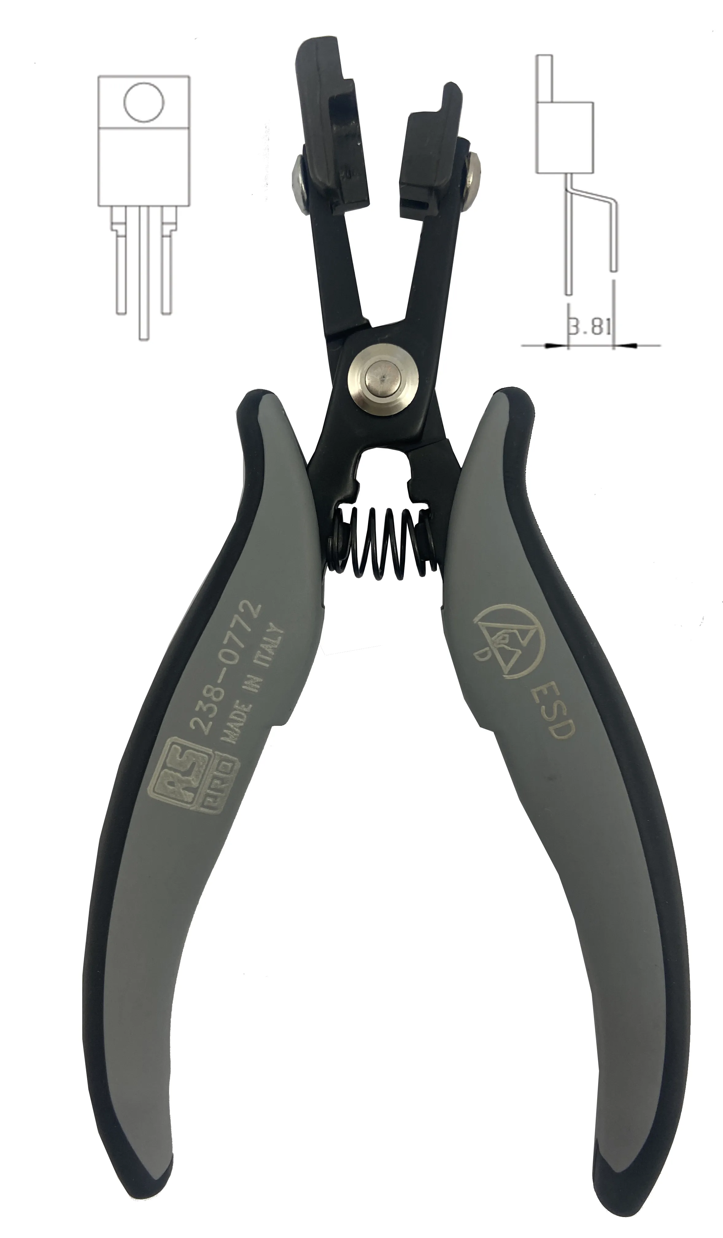 Pinza sagomata RS PRO in Acciaio al carbonio, lungh. 158 mm