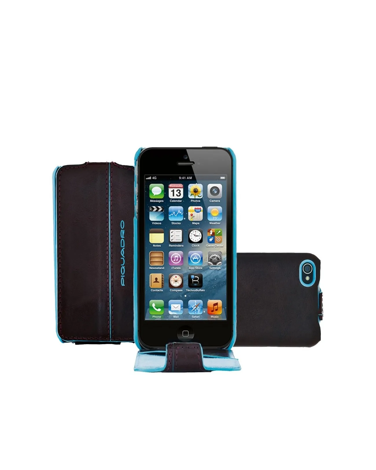 PIQUADRO - Custodia iPhone 5 ½ e 5S ½ guscio patta - Mogano - AC3054B2/MO | Studioarch.com
