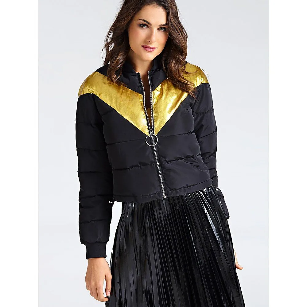 Piumino bomber con zip