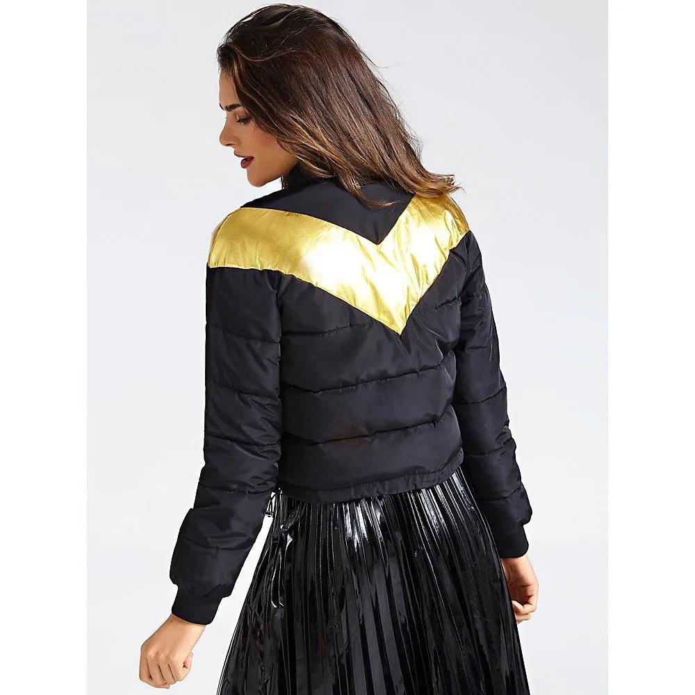 Piumino bomber con zip
