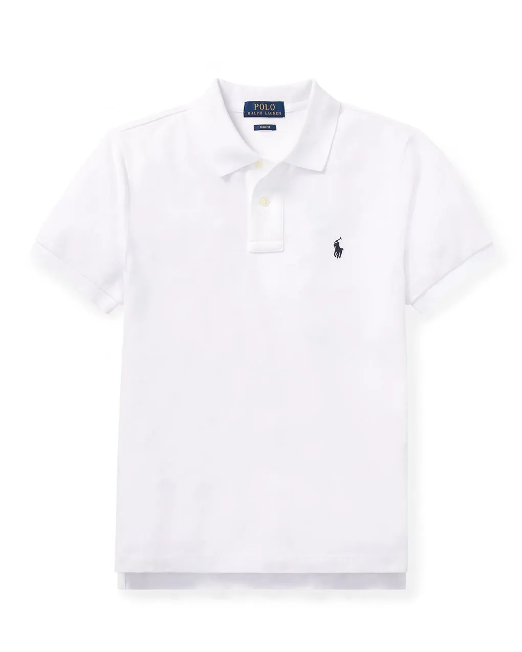 Polo bianca mezza manica in piquè con logo pony ricamato S-XL