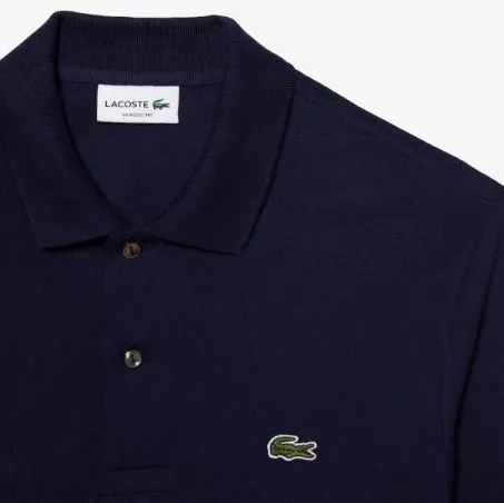 Polo Uomo Manica Lunga LACOSTE L1312 166 Blue Marine