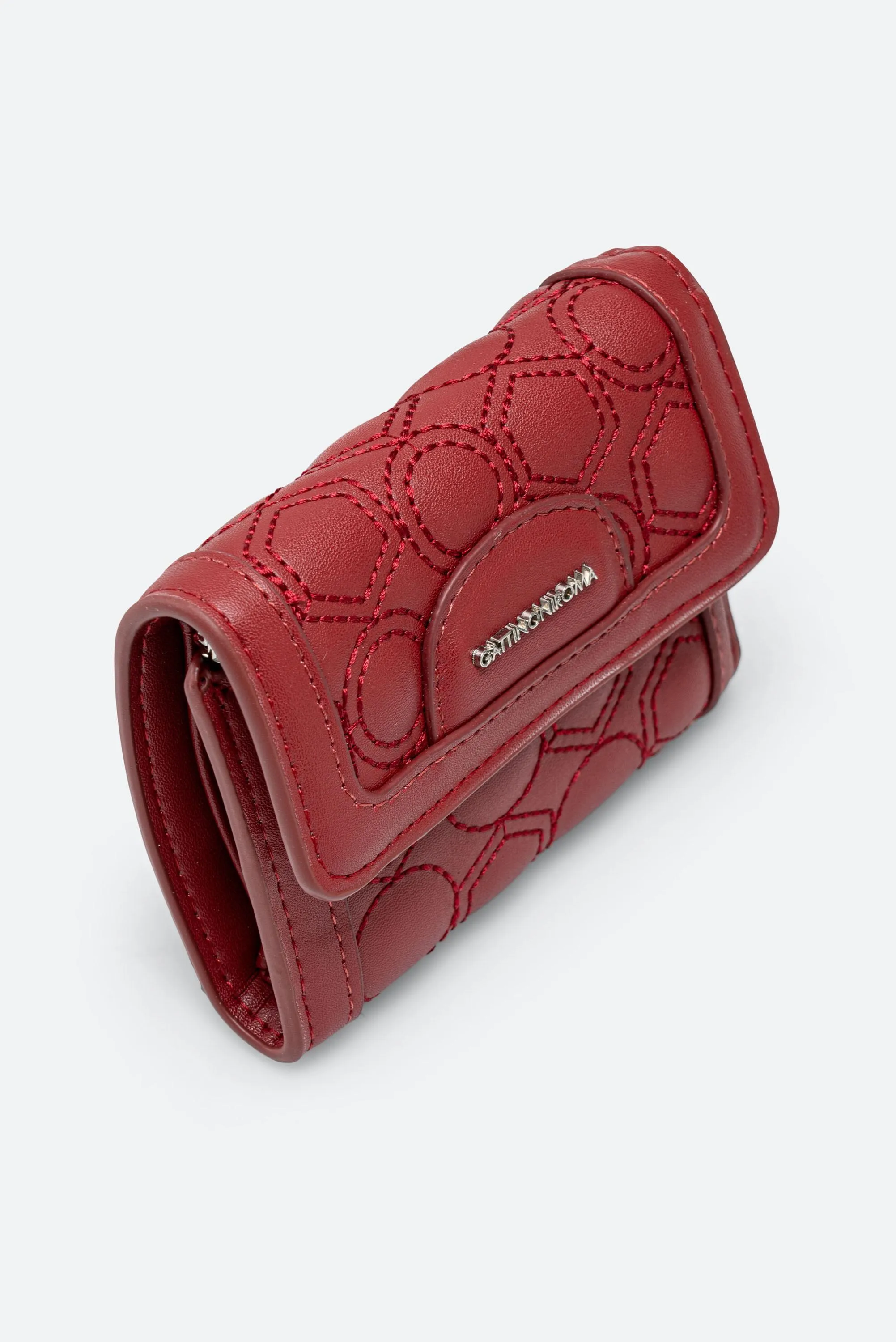 Portafogli Flap Teometric Trapuntato colore Rosso
