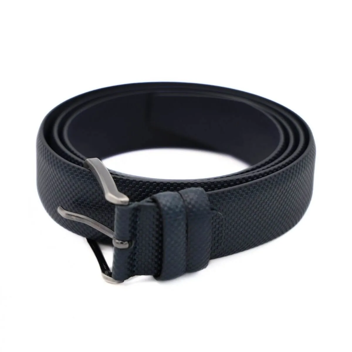 PRATENICE CINTURA UOMO 1150-35 PELLE STAMPATA BLU  