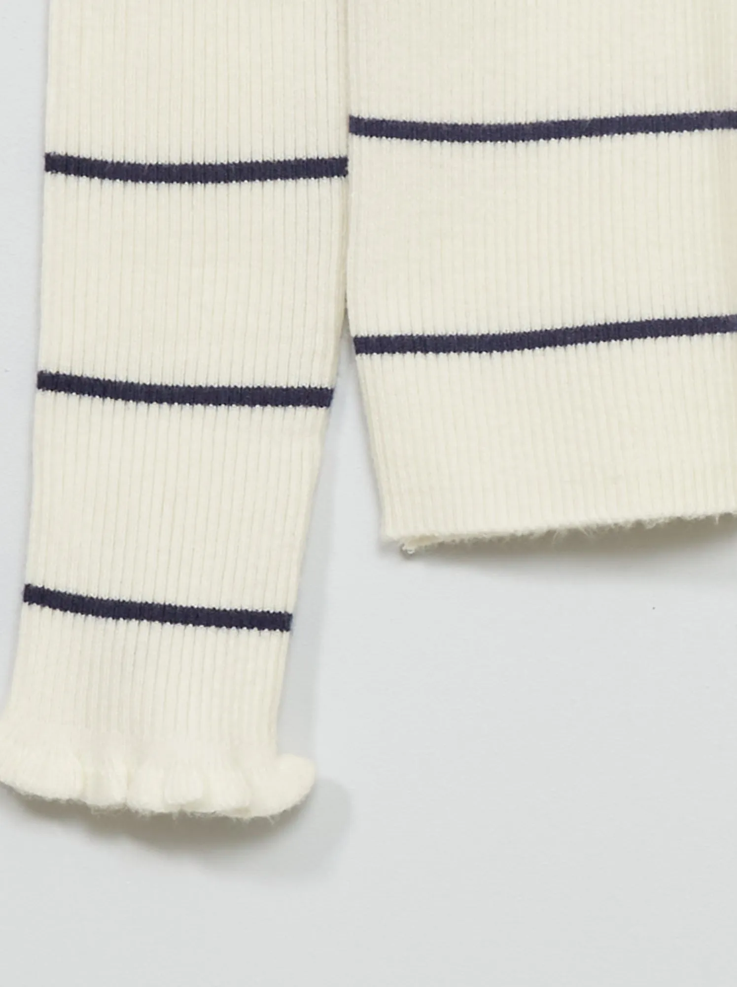 Pullover in maglia a coste - Bianco