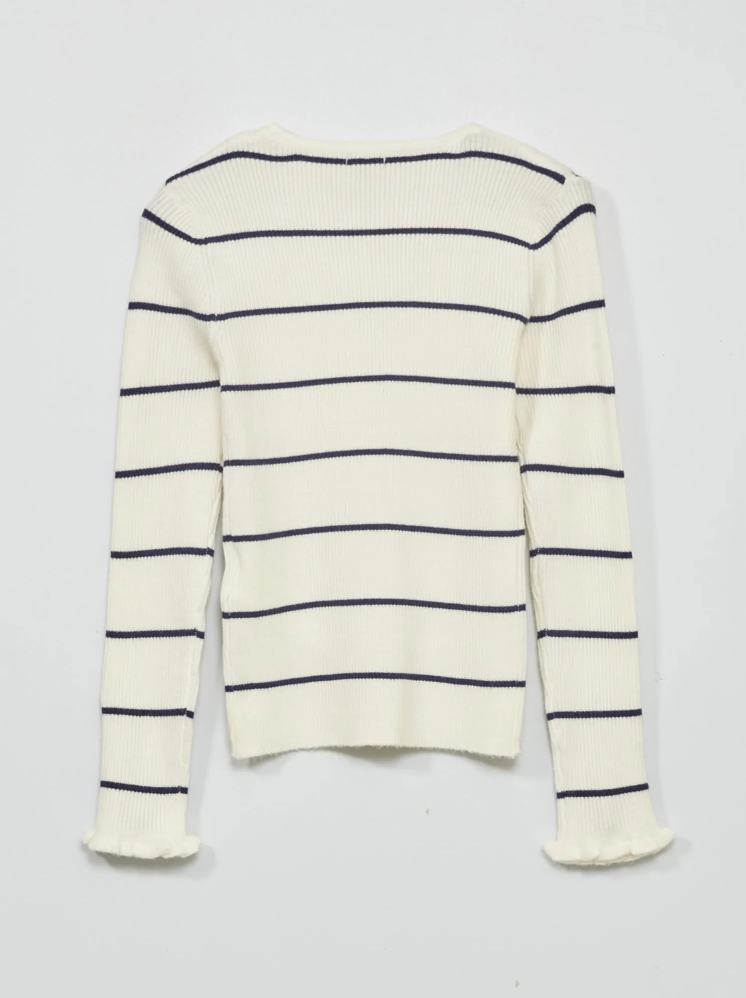 Pullover in maglia a coste - Bianco