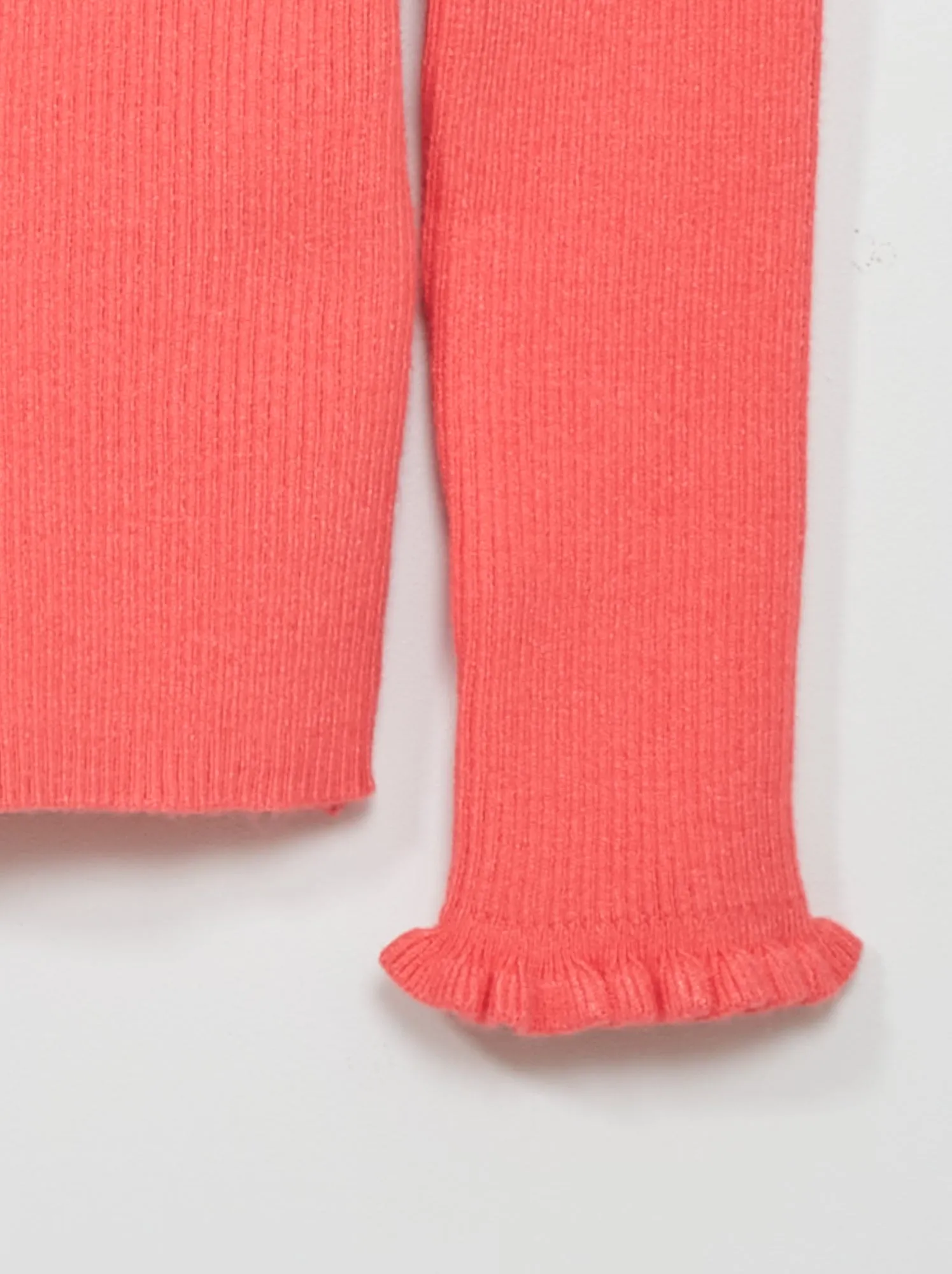 Pullover in maglia a coste - Corallo