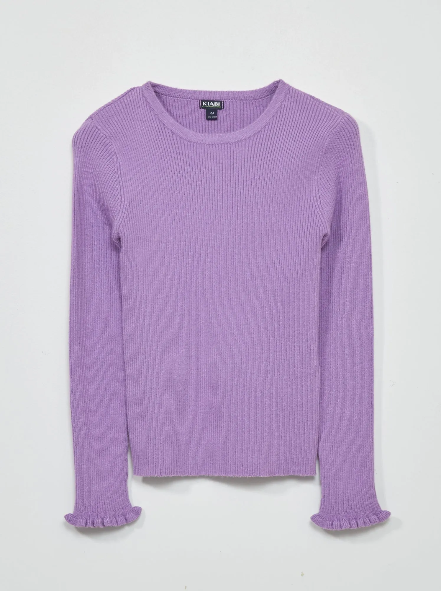 Pullover in maglia a coste - Lilla