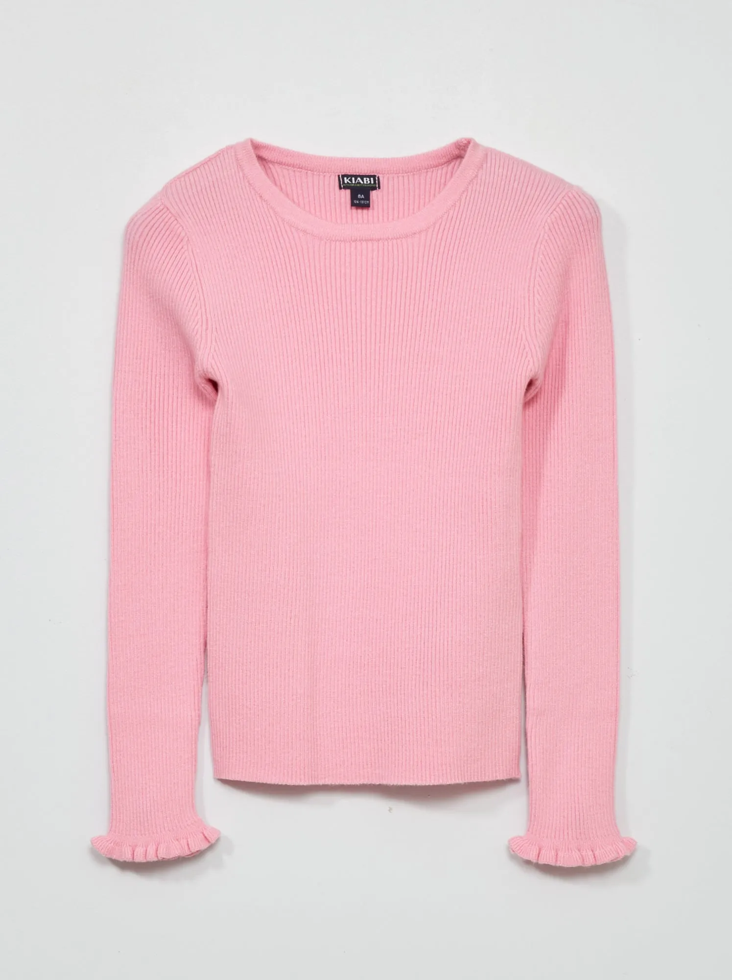 Pullover in maglia a coste - Rosa