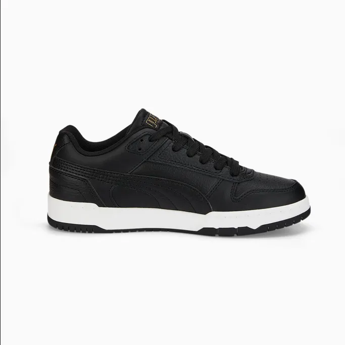 Puma low sneakers for boys RBD Game Low Jr 387350 02 black-gold-white