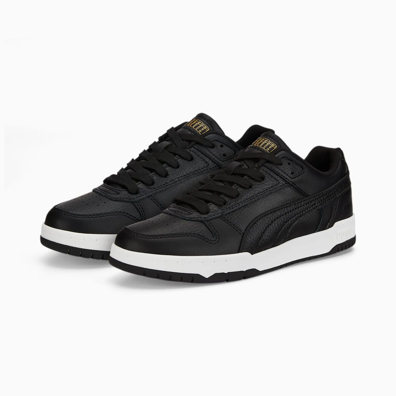 Puma low sneakers for boys RBD Game Low Jr 387350 02 black-gold-white