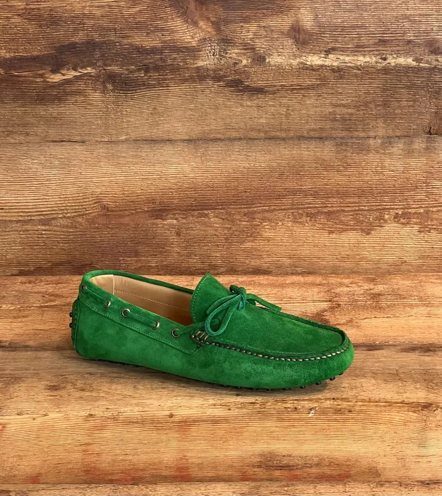 PVU2 Mocassino Car-Shoes Suede Verde Man  