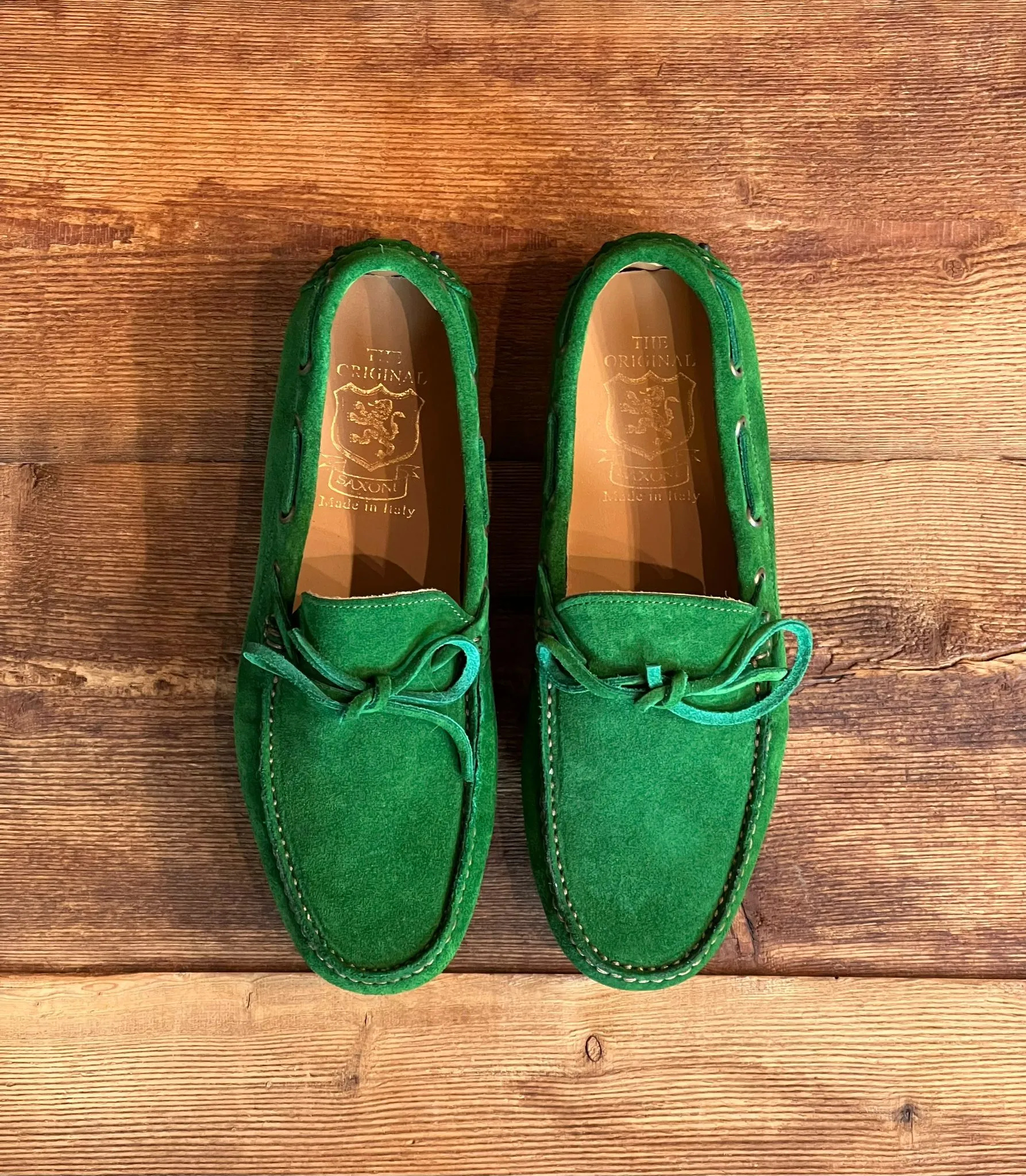 PVU2 Mocassino Car-Shoes Suede Verde Man  