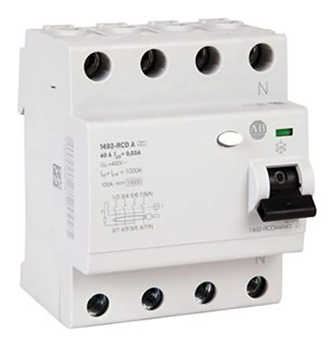 RCD Allen Bradley 1492-RCDA, 3P+N, 25A, sensibilità 100mA, Tipo A