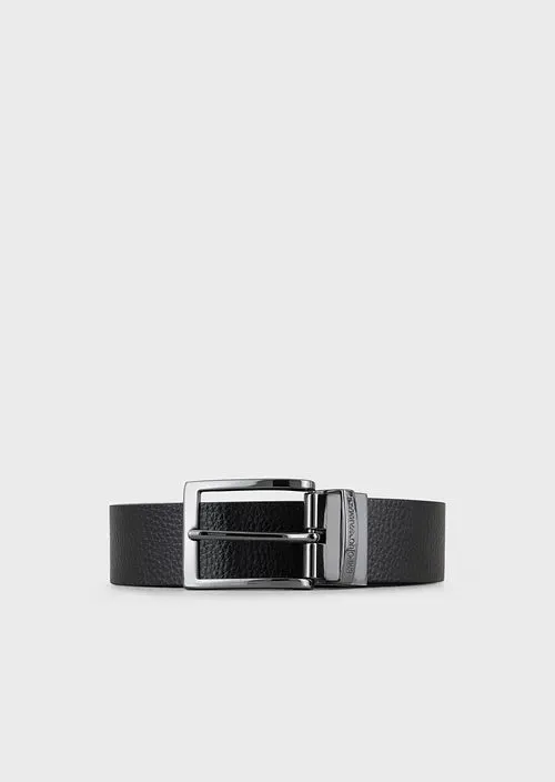 Reversible Belt in Emporio Armani Leather / Black
