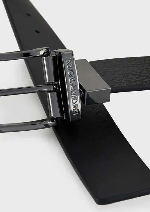 Reversible Belt in Emporio Armani Leather / Black