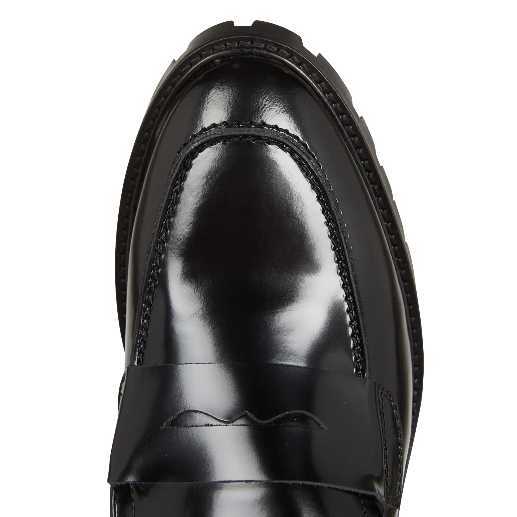  RIVECOUR   N°81 - Mocassini con tacco in pelle lucida | Nero
