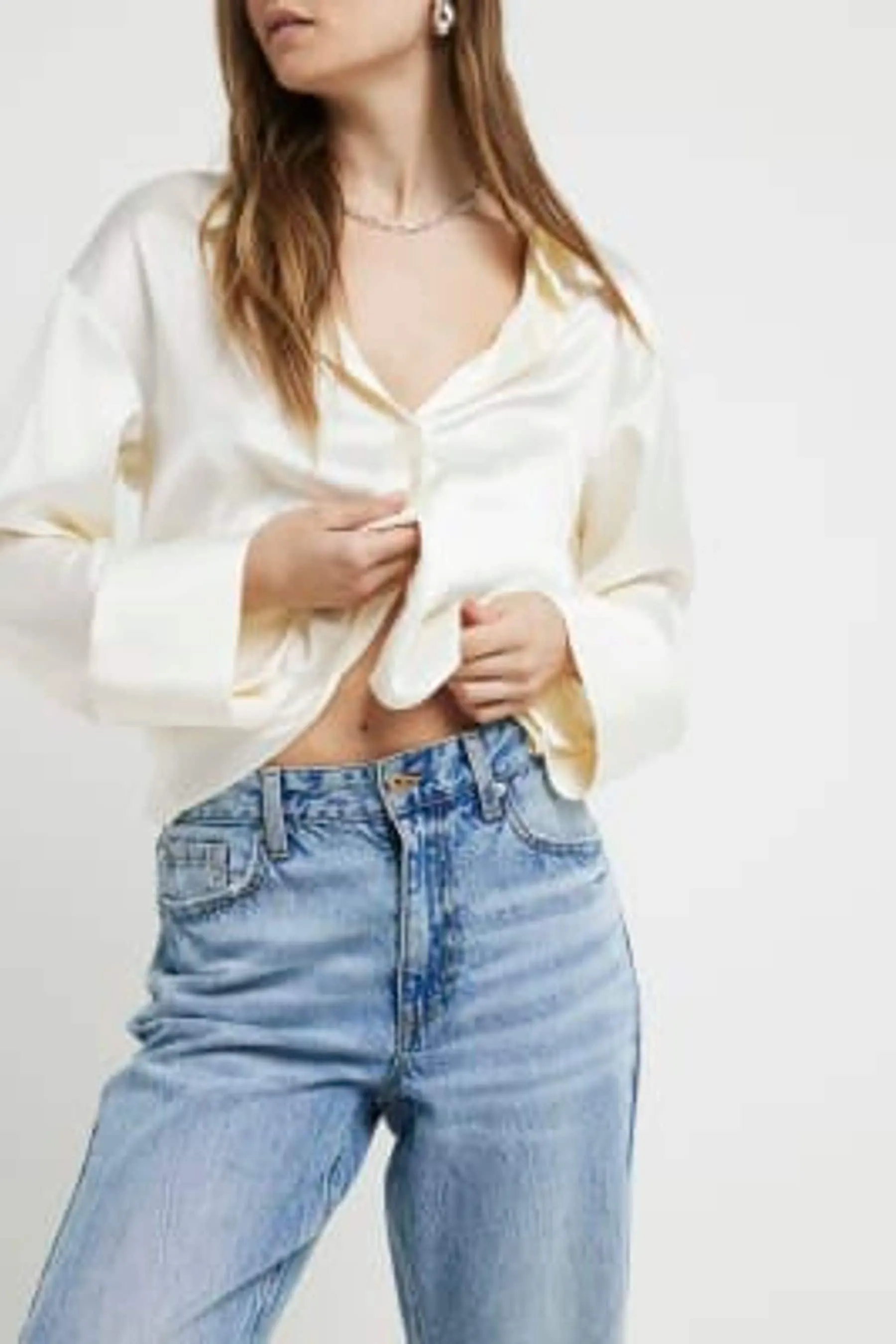 River Island - Jeans retta e comoda a vita alta