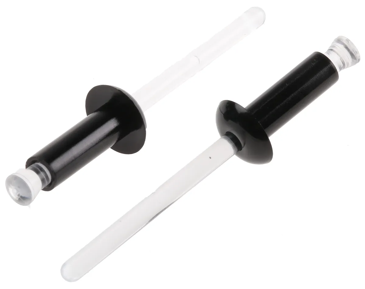 Rivetto A scatto Essentra in Nylon, col. Nero, Ø 4.8mm, L. 14.4mm