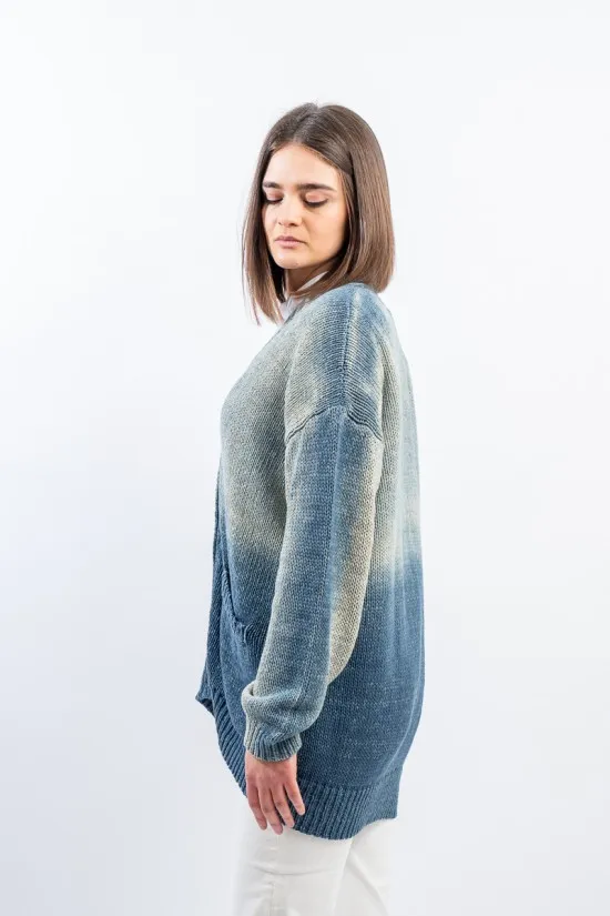 ROBERTO COLLINA CARDIGAN EFFETTO DENIM T42010