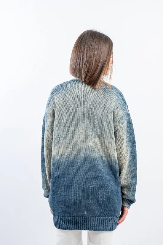 ROBERTO COLLINA CARDIGAN EFFETTO DENIM T42010
