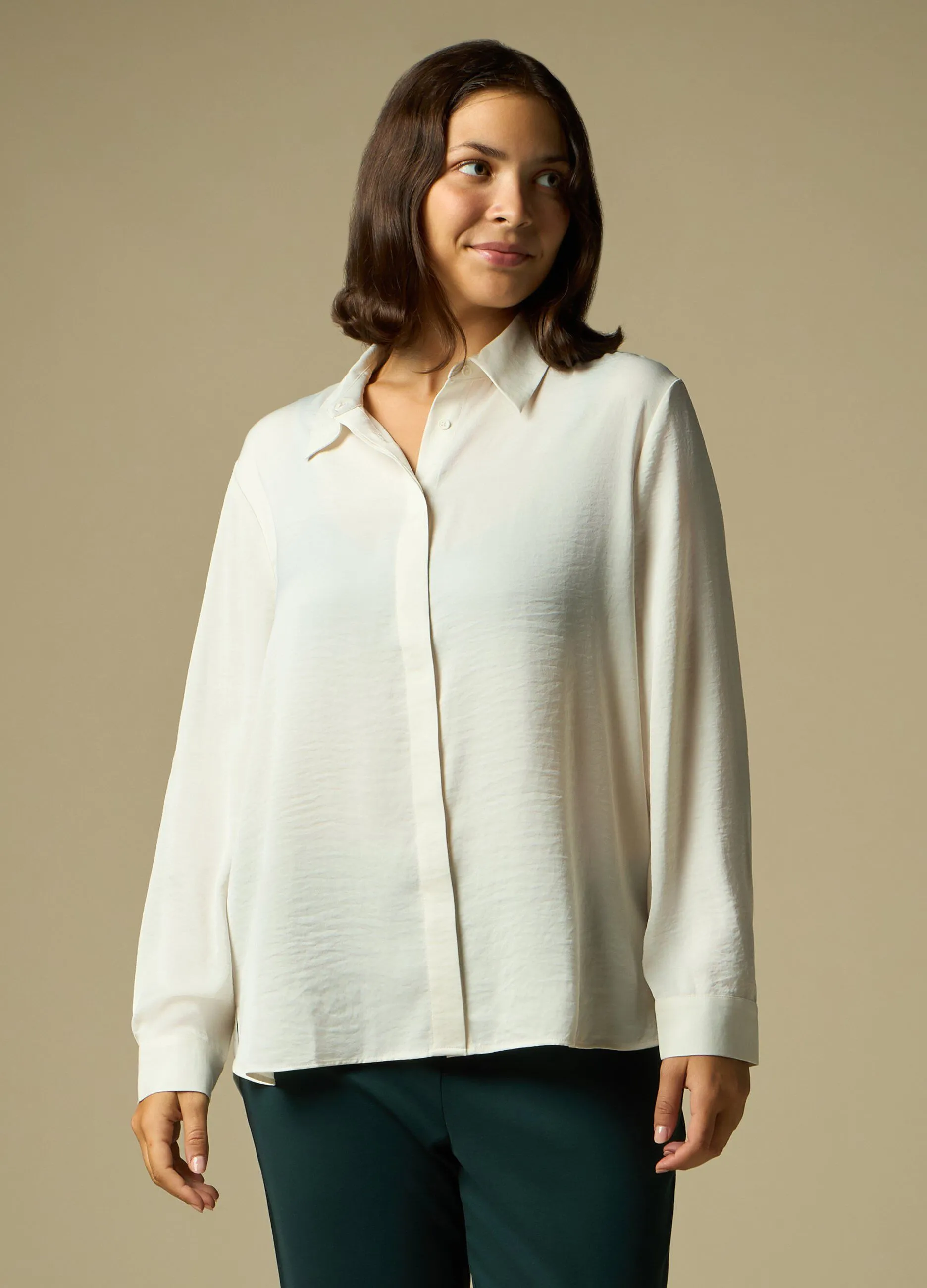 ROSA THEA  Camicia in tinta unita donna curvy