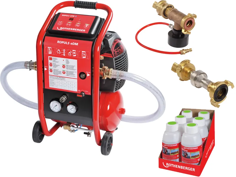 Rothenberger ROPULS eDM COMPRESSORE PER PULIZIA E MANUTENZIONE IMPIANTI + KIT