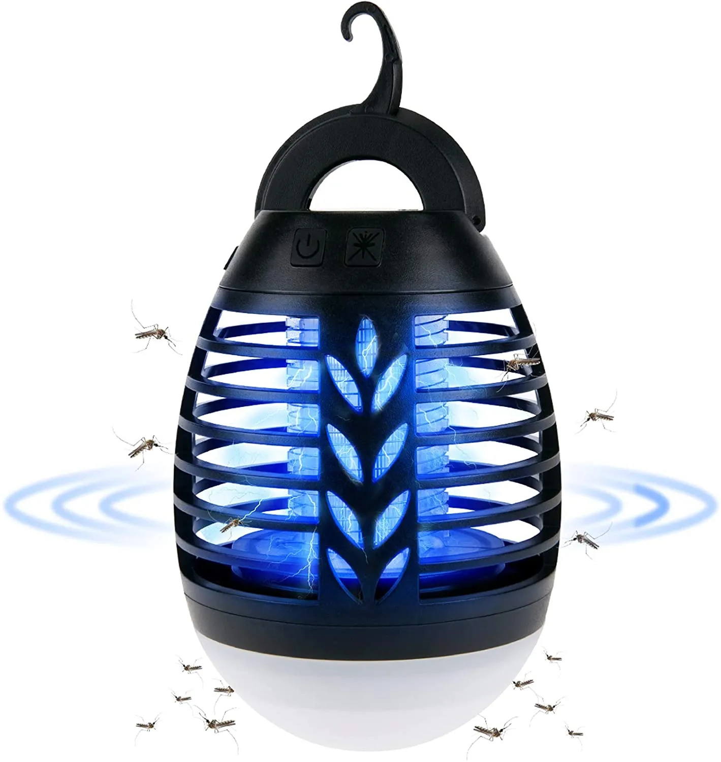 ROVLAK Zanzariera Elettrica Lampada da Campeggio 2 in 1 Esterni Ricarica USB Impermeabile Ipx6 Portatile Giardino Lampada Antiza