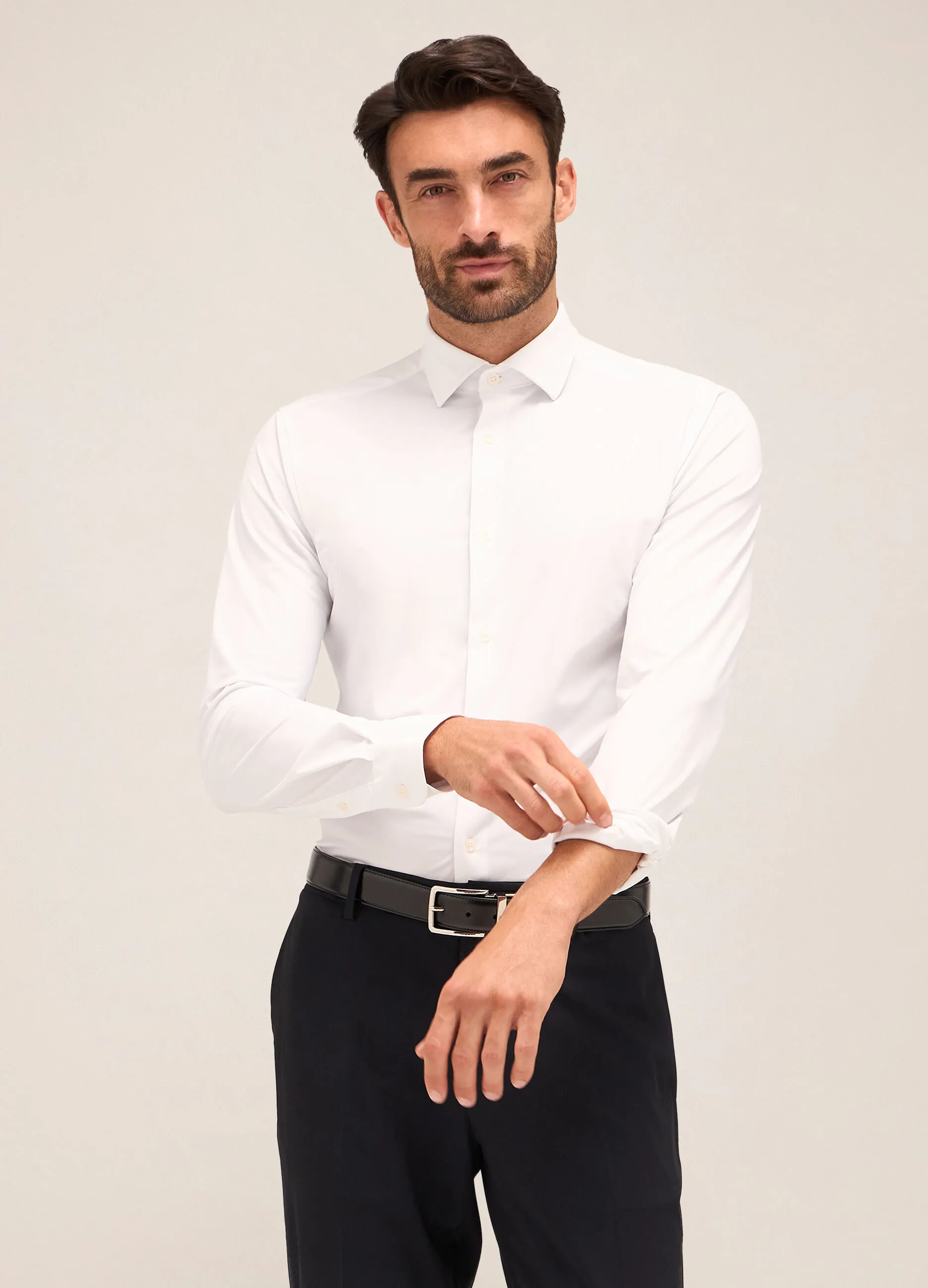 RUMFORD  Camicia slim fit colletto classico in tessuto stretch uomo