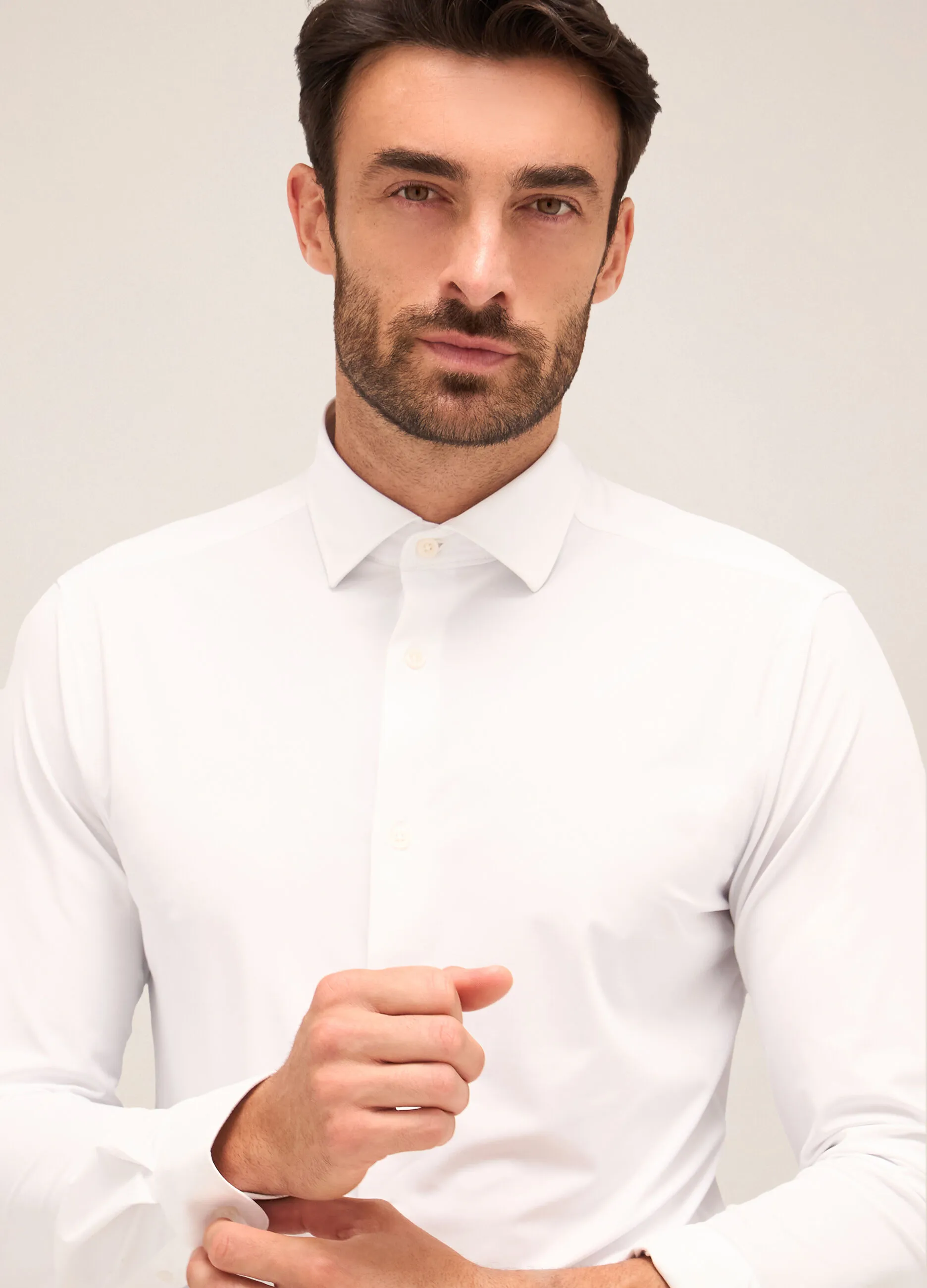 RUMFORD  Camicia slim fit colletto classico in tessuto stretch uomo