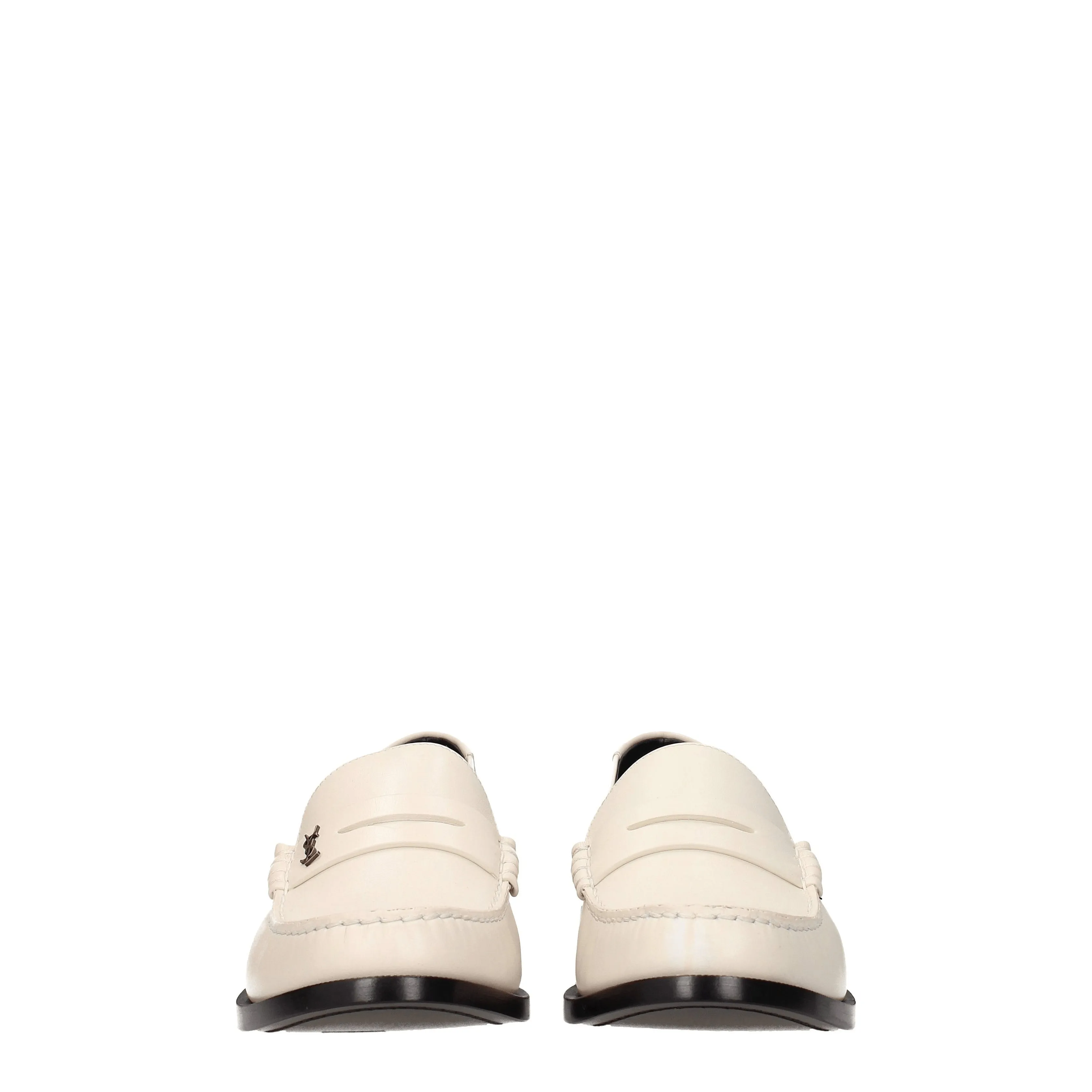 Saint Laurent Mocassini Uomo Pelle Beige/Perla Antica