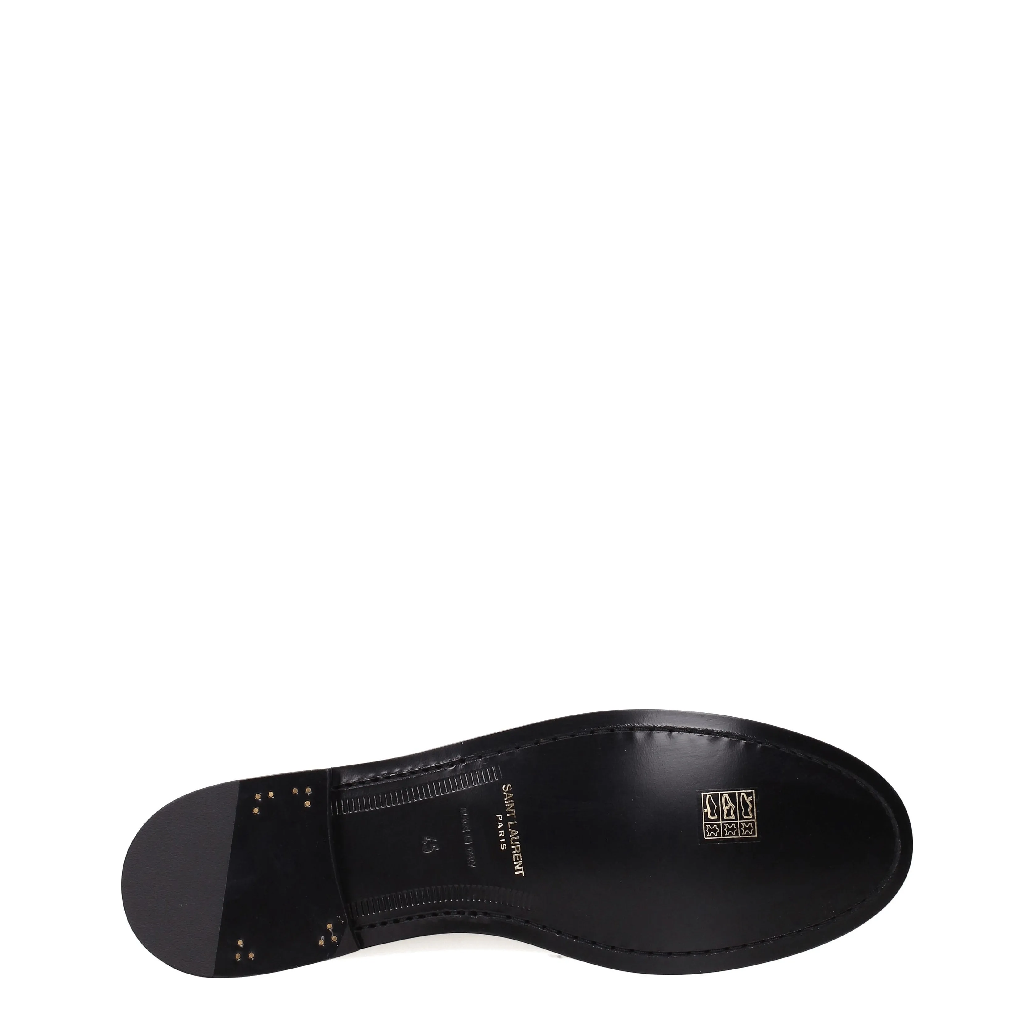 Saint Laurent Mocassini Uomo Pelle Beige/Perla Antica