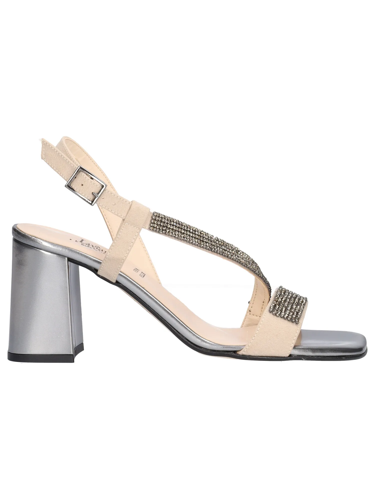 Sandalo tacco largo Liviana da donna beige