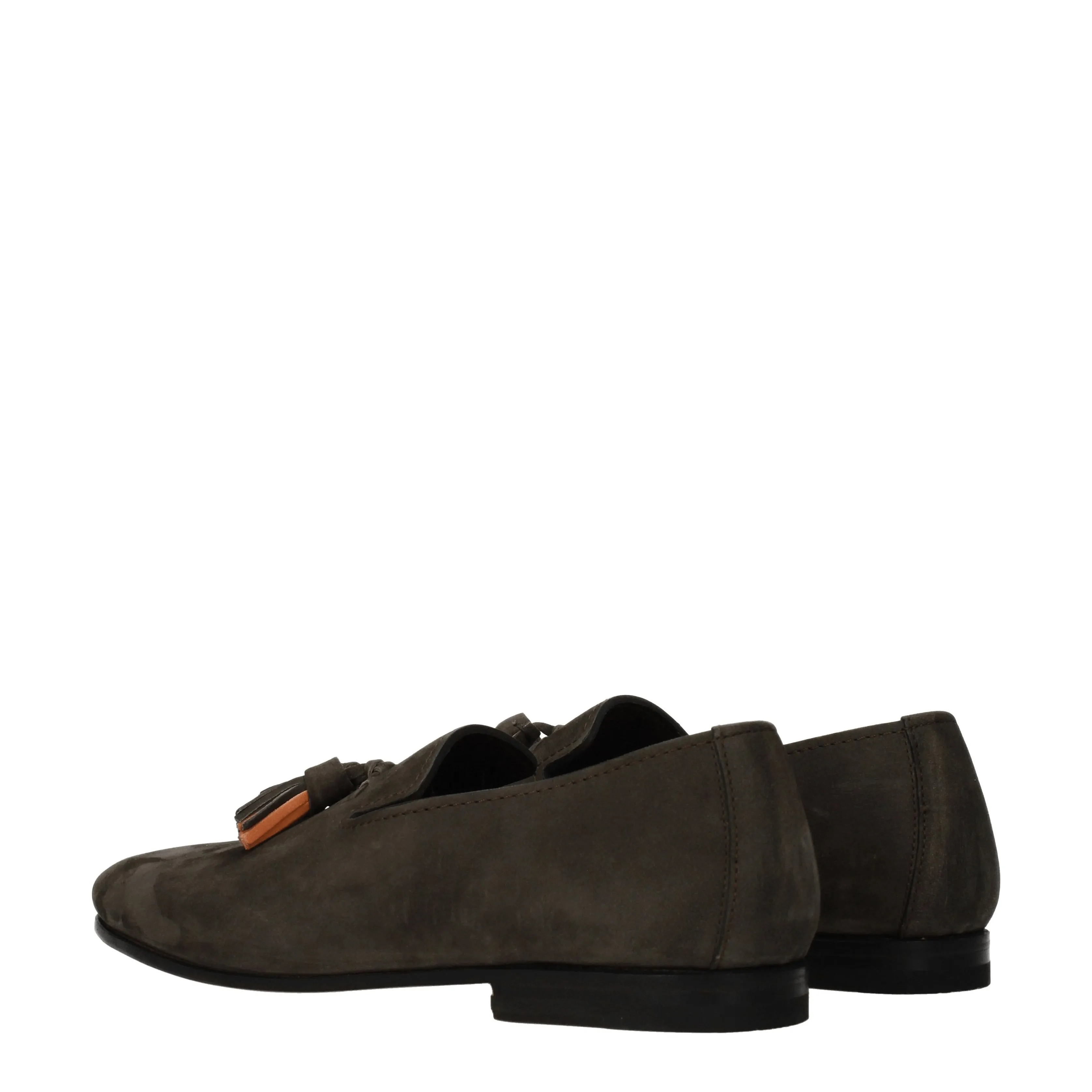 Santoni Mocassini Uomo Camoscio Grigio/Grigio Scuro
