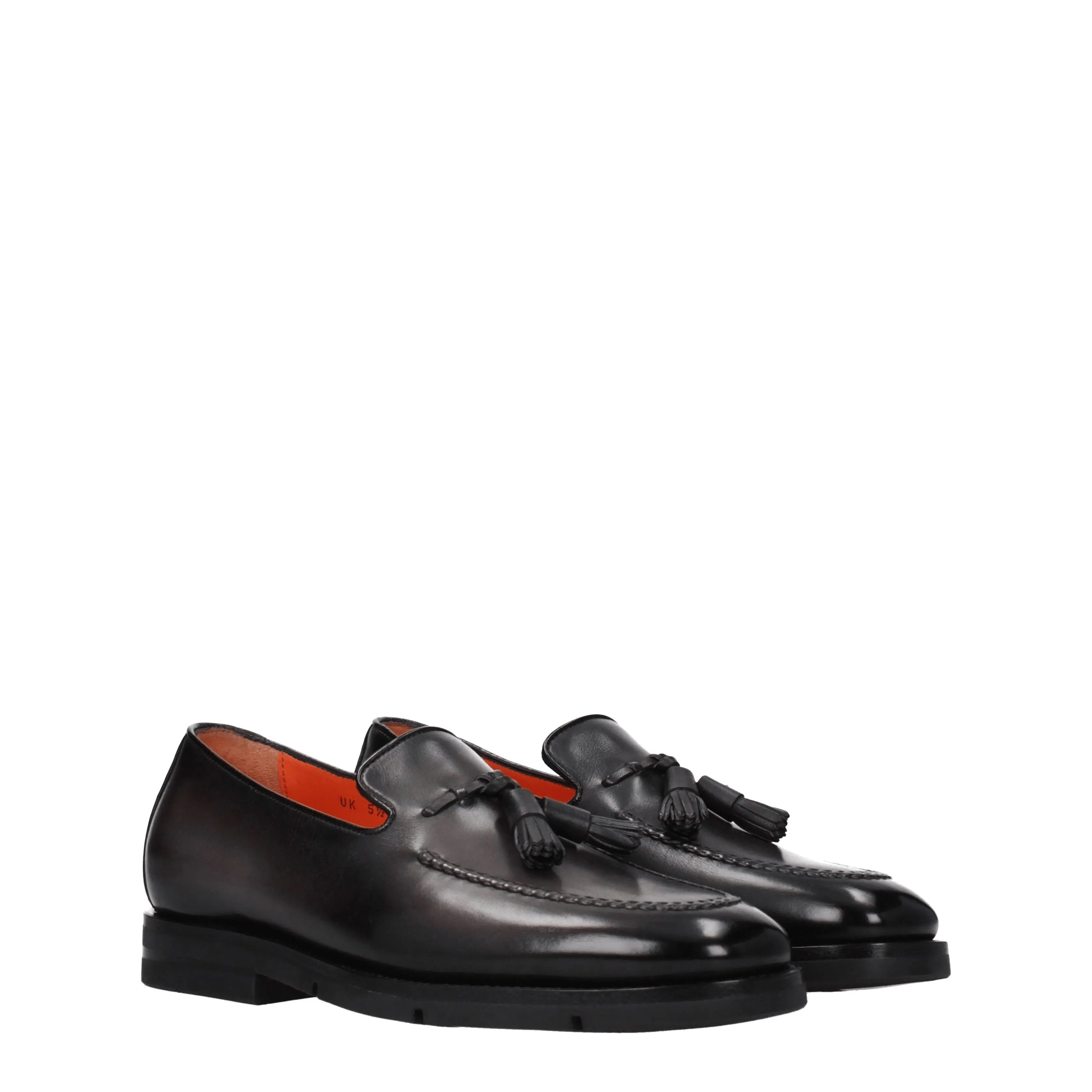 Santoni Mocassini Uomo Poliammide Grigio/Nero