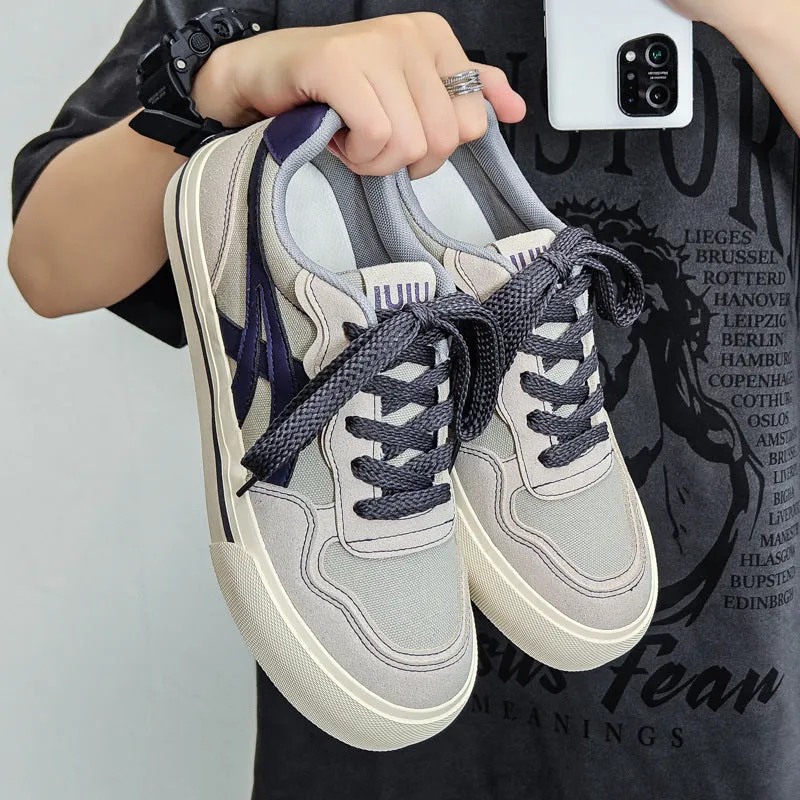 Scarpe casual piatte in tela traspirante moda uomo