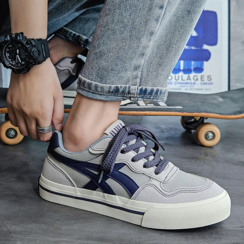 Scarpe casual piatte in tela traspirante moda uomo