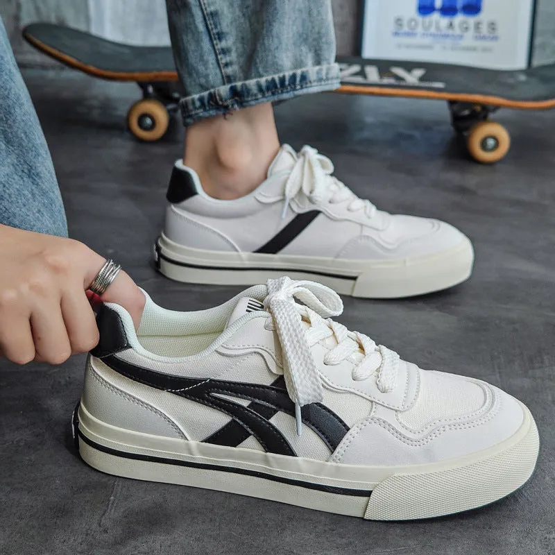 Scarpe casual piatte in tela traspirante moda uomo