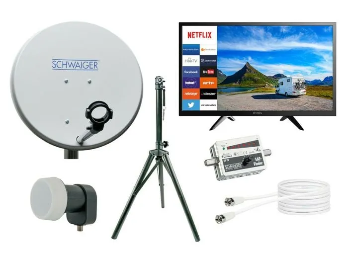 Schwaiger set parabola con smart TV 24