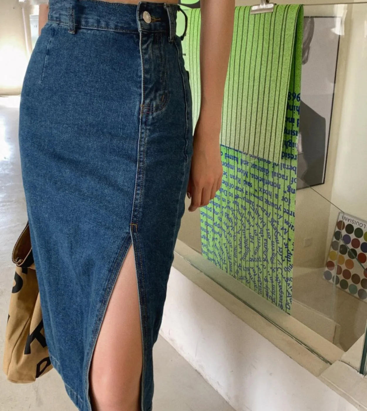 Seoulish 2023 New Womens Midi Denim Skirts Spring Summer Side Split High Wasit Jeans Skirt Straight Female Aline Pencil