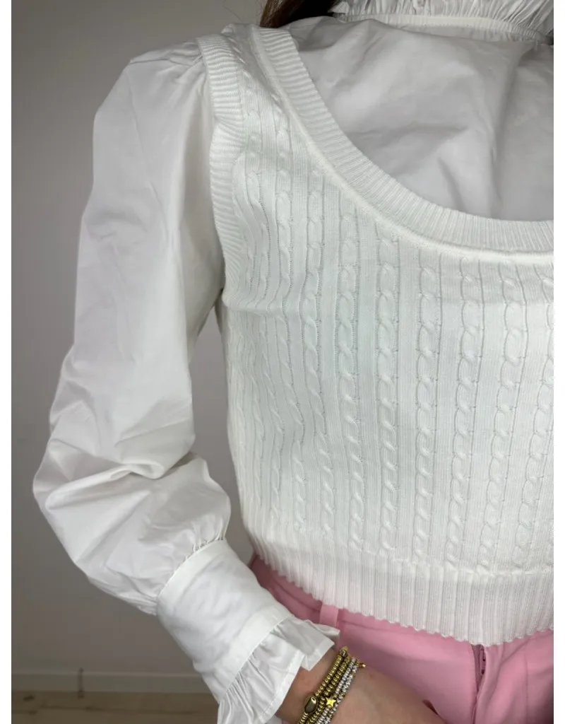 SET GEREMY: CROP TOP + CAMICIA BIANCO