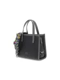 Shopping bag Rebelle VIRTUS SHOPPING S DOLLARO in pelle nero e grigio