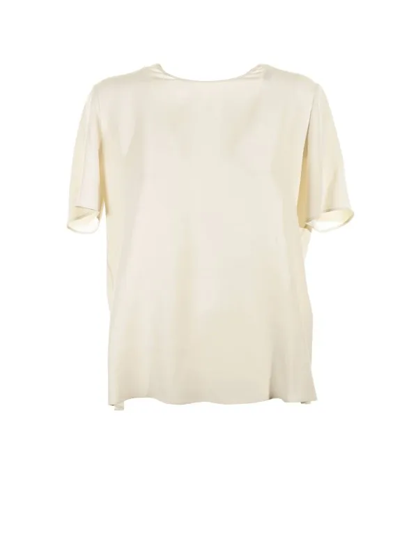 Short-sleeved blouse in silk blend