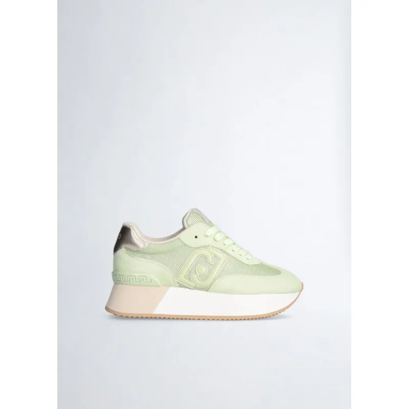 Sneakers platform in brighty mesh