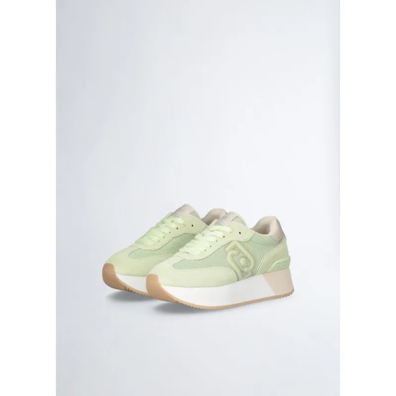 Sneakers platform in brighty mesh