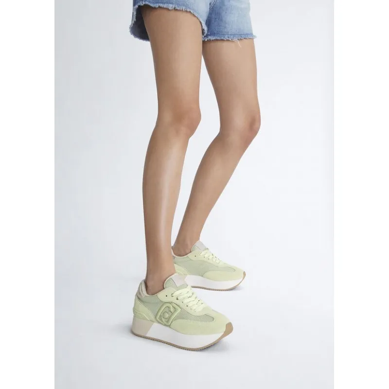 Sneakers platform in brighty mesh