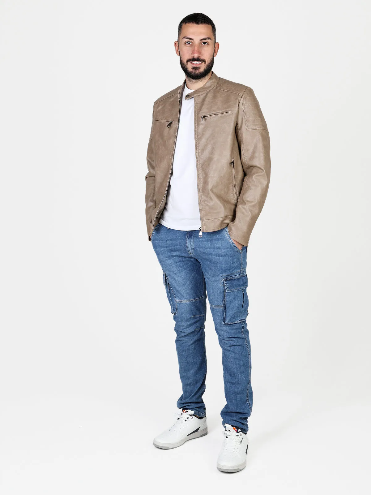 Solada Veste en éco-cuir pour hommes