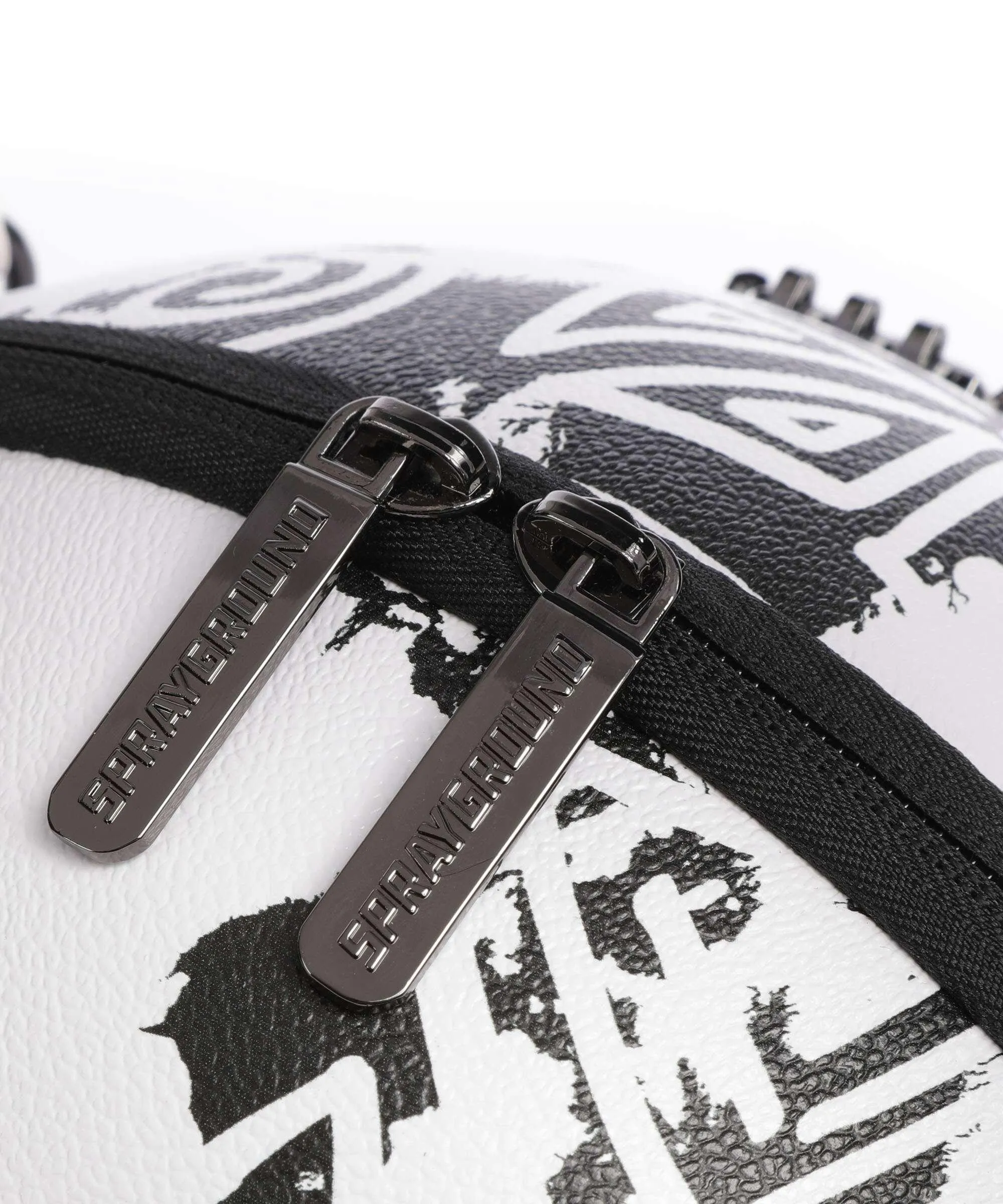 Sprayground Ai Tribal Courture Globe Borsa a mano pelle sintetica bianco/nero  