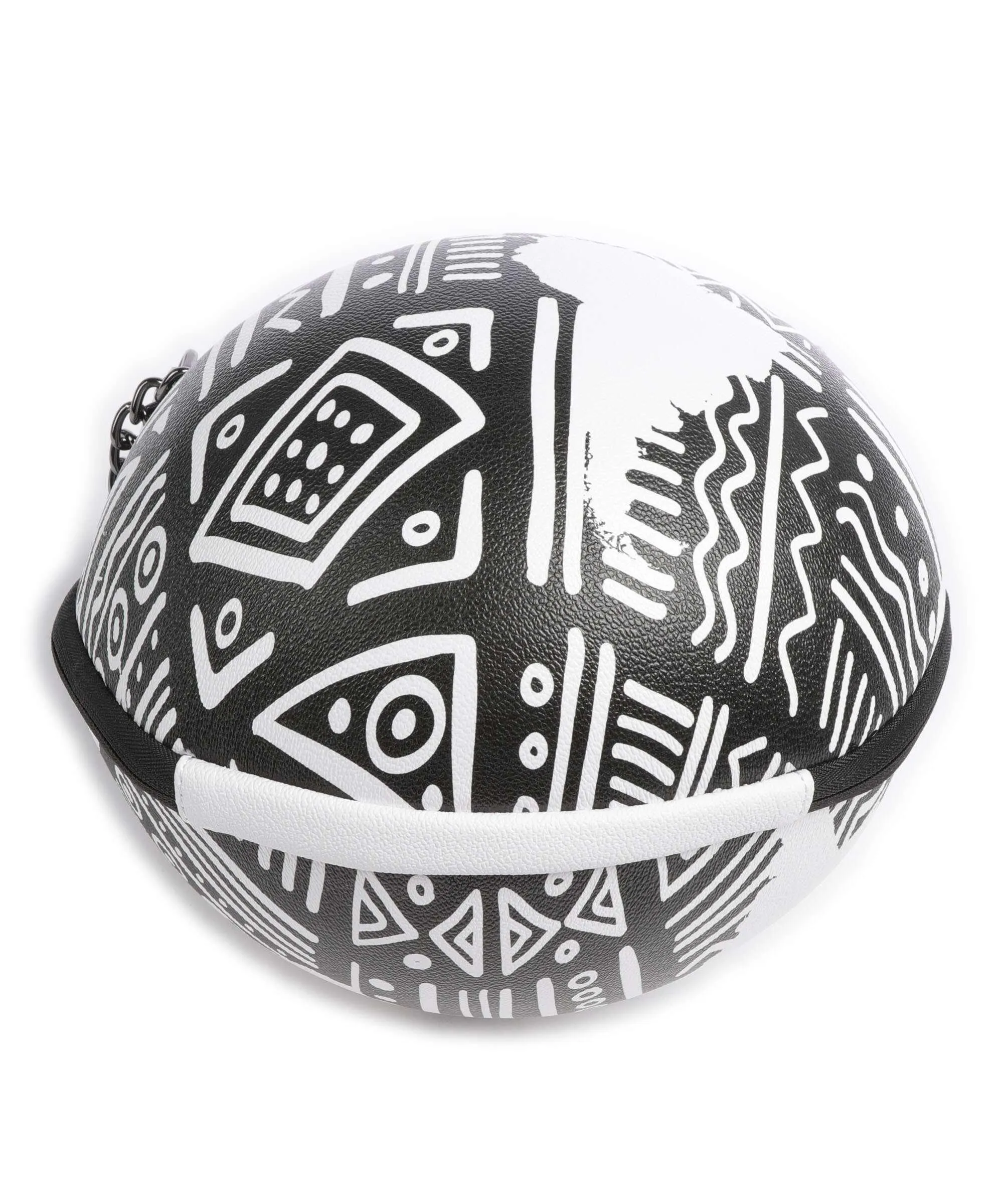  Sprayground Ai Tribal Courture Globe Borsa a mano pelle sintetica bianco/nero  